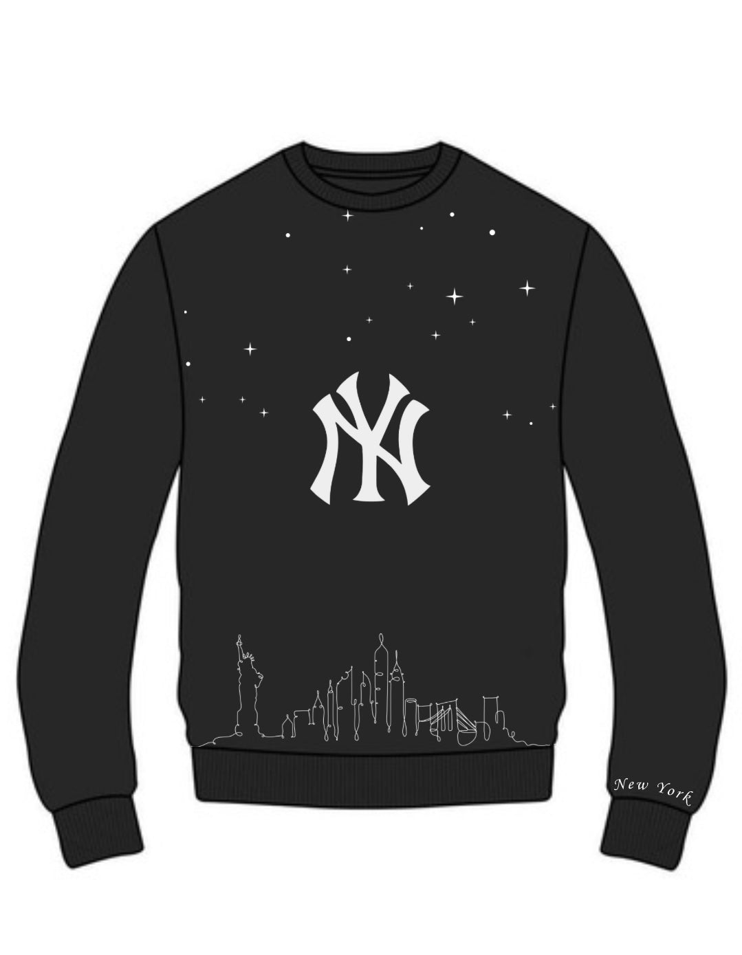 Yankees Embroidered Rhinestone Crewneck