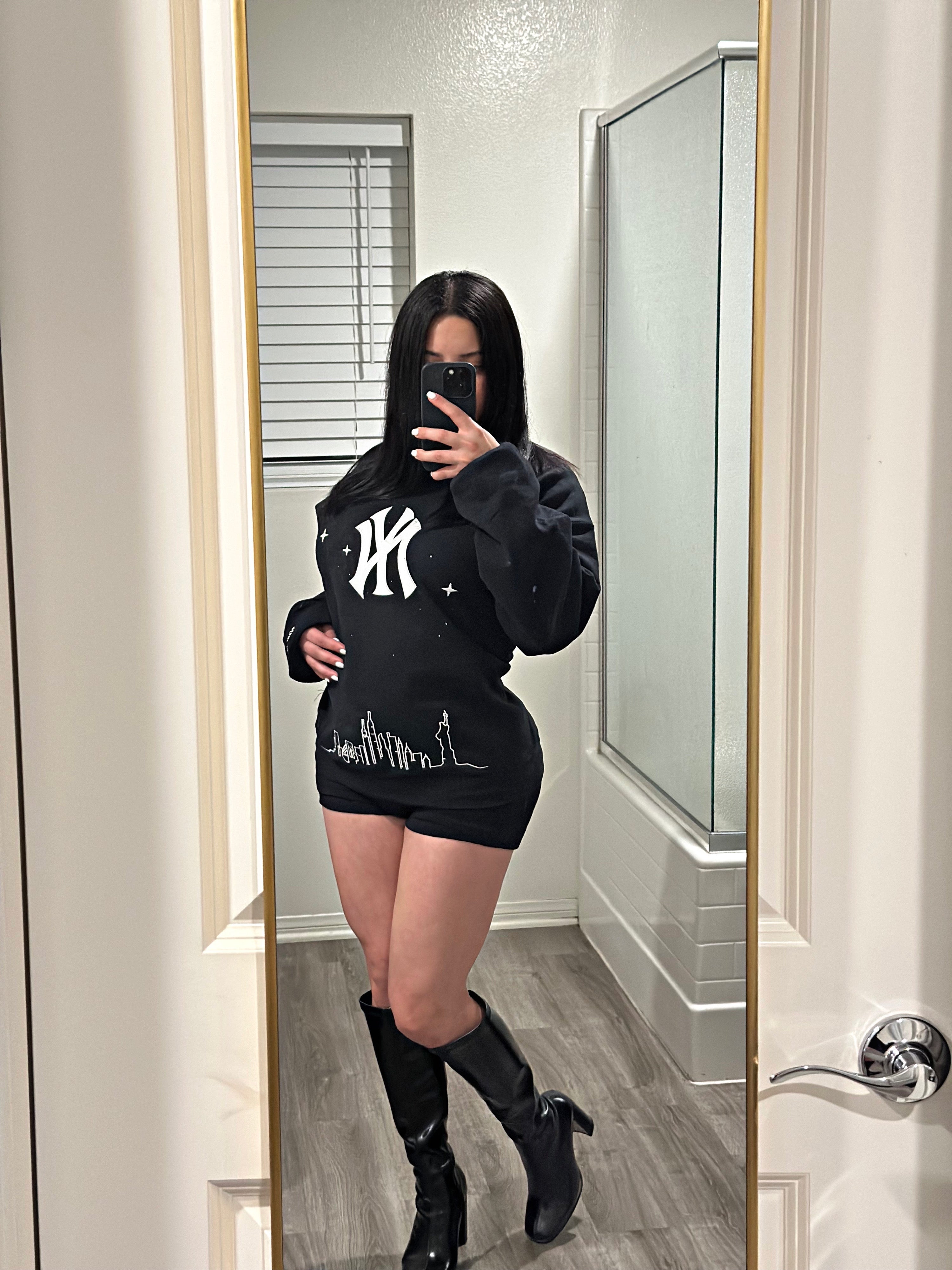 Yankees Embroidered Rhinestone Crewneck