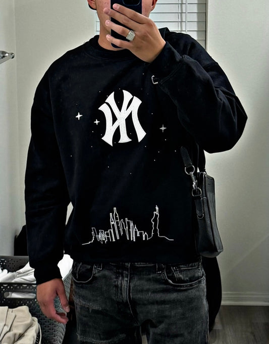 Yankees Embroidered Rhinestone Crewneck